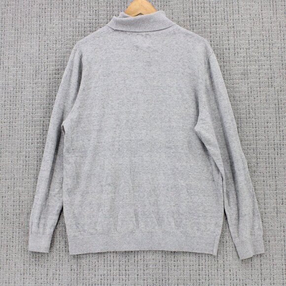 H&M Turtleneck Sweater Mens XL Gray Solid Casual Long Sleeve Lightweight - Picture 7 of 9